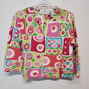 Design Options Philip & Jane Gordon Abstract Cardigan Wearable Art Sequin Small